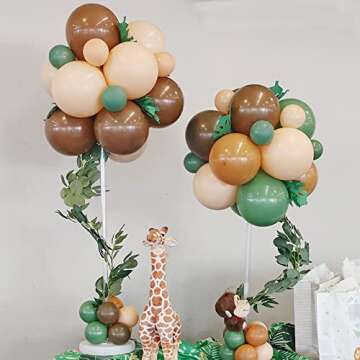 Monlot Sage Green Brown Balloon Garland Kit 135 Pcs Woodland Baby Shower Decorations Bear Balloon Arch Metallic Gold Nude Matte Balloons for Adventure Camping Theme Birthday Party Decorations
