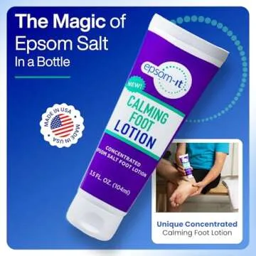 EPSOM-IT Calming Foot Lotion - Topical Magnesium Cream for Sore Feet & Ankles, Epsom Salt Magnesium ...