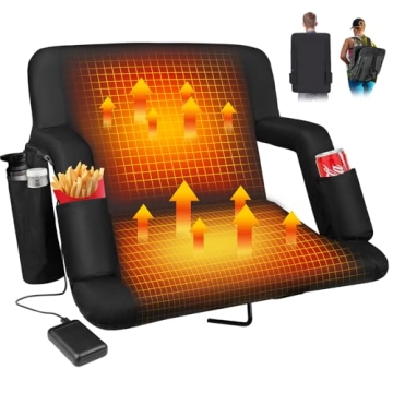 Heated Stadium Chairs with Back Support - Dual Heating & Storage - 3 Heat Levels - Perfect for Outdo...