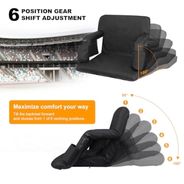 Heated Stadium Seats for Bleachers with Back Support and Battery