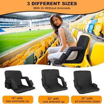 Heated Stadium Seats for Bleachers with Back Support and Battery