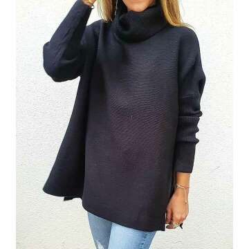 Stylish Women's Turtleneck Oversized Sweater for Fall 2022
