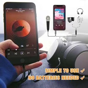 DELADOLA Mini Microphone,Portable Vocal Tiny Microphone, Asmr Microphone,Phone Microphone, Mini Karaoke Microphone for Voice Recording Chatting and Singing On iPhone,Android,Laptop Notebook(Black)