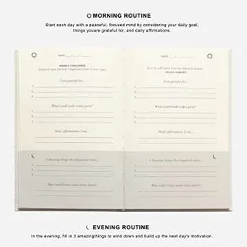 The Gratitude Diary - Day Guide for More Mindfulness, Happiness, Affirmation and Productivity | A Simple Undated Effective Daily Planner Gratitude Journal for Women & Men