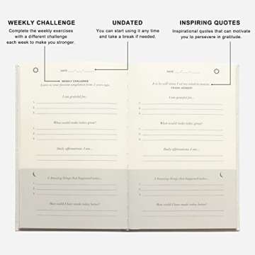 The Gratitude Diary - Day Guide for More Mindfulness, Happiness, Affirmation and Productivity | A Simple Undated Effective Daily Planner Gratitude Journal for Women & Men