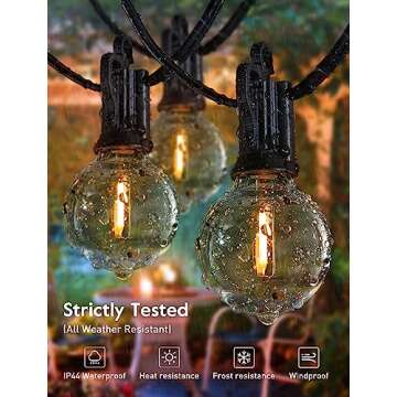 Brightown 200FT LED Outdoor String Lights - Patio Lights with 100 Shatterproof Clear Dimmable Edison...