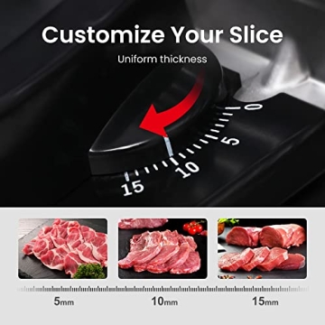 TooGood Meat Slicer 180W Electric Food Slicer with Adjustable Thickness