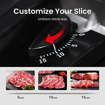 TooGood Meat Slicer 180W Electric Food Slicer with Adjustable Thickness
