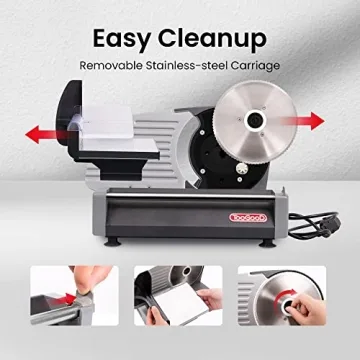 TooGood Meat Slicer 180W Electric Food Slicer with Adjustable Thickness