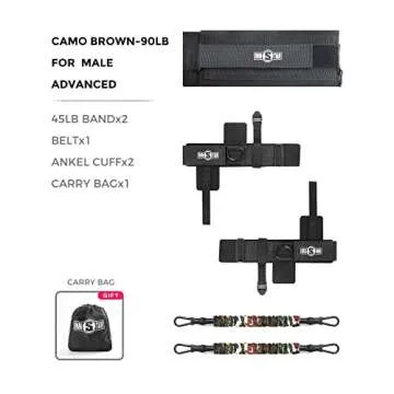 INNSTAR Vertical Jump Trainer Leg Strength Resistance Bands Set for Basketball Triple Jump Football Volleyball Training Provide, Easy to Carry, Substitute for Plyometric Jump Box (Camouflage-90LB)