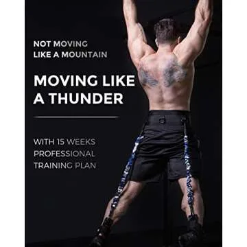 INNSTAR Vertical Jump Trainer Leg Strength Resistance Bands Set for Basketball Triple Jump Football Volleyball Training Provide, Easy to Carry, Substitute for Plyometric Jump Box (Camouflage-90LB)