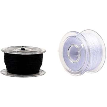 SINGER SINGER 42145 Class 15 Black & White Threaded Bobbins, Black, White 12 Count