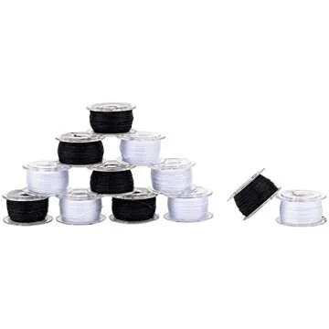 SINGER SINGER 42145 Class 15 Black & White Threaded Bobbins, Black, White 12 Count