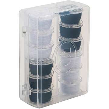 SINGER SINGER 42145 Class 15 Black & White Threaded Bobbins, Black, White 12 Count