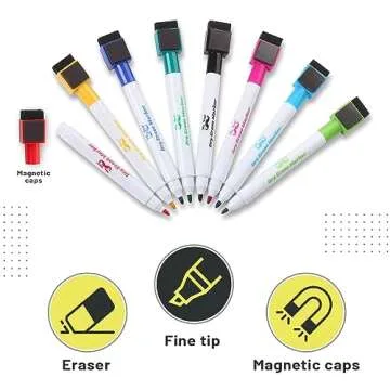 Mr. Pen- Dry Erase Board, 12.5" x 9.5" with 8 Dry Erase Markers and 2 Board Magnets, Small Whiteboard, Mini White Board, White Board Dry Erase, Small Magnetic Board, Magnetic White Board