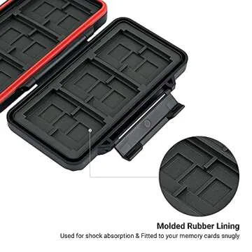 PROfezzion 36 Slots Memory Card Case, SD Card Holder for 12 SD/SDXC/SDHC & 18 Micro SD/TF & 6 CF/Cfast Cards, Water-Resistant & Anti-Shock Designed for SD Card Case with Rubber Interior, Black