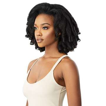 Outre QUICK WEAVE New Half Wig Cap Full Volume Short Curly Wave Premium Synthetic High Heat Resistant 60 Seconds Self Style Instant Transformation - NIKAYA (2T1/30)
