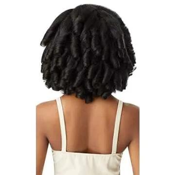 Outre QUICK WEAVE New Half Wig Cap Full Volume Short Curly Wave Premium Synthetic High Heat Resistant 60 Seconds Self Style Instant Transformation - NIKAYA (2T1/30)