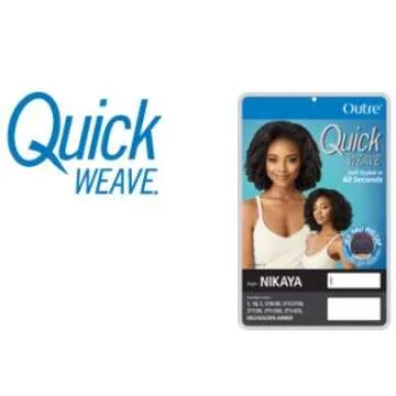 Outre QUICK WEAVE New Half Wig Cap Full Volume Short Curly Wave Premium Synthetic High Heat Resistant 60 Seconds Self Style Instant Transformation - NIKAYA (2T1/30)
