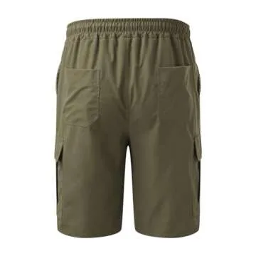 Comfortable Men's Cargo Shorts with Elastic Waist Design