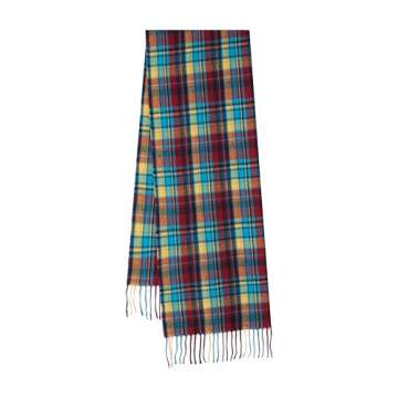 CALVIN & OLIVIA Ultra-Soft Winter Cashmere Feel Scarf Plaid Multi-Color Warm Long Unisex Winter Scar...