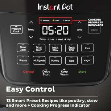 Instant Pot RIO Wide Base, 7.5 Quarts, Large Searing Base, WhisperQuiet Steam Release, 7-in-1 Electric Multi-Cooker, Pressure Cooker, Slow Cooker, Rice Cooker, Steamer, Sauté, Yogurt & Warmer