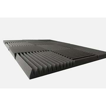 Mybecca 6 Pack Acoustic Foam Wedge 2" X 12" X 12" Studio Soundproofing Panels (6 Square Feet), Charc...