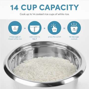 Aroma Stainless Steel Rice Cooker for Perfect Cooking