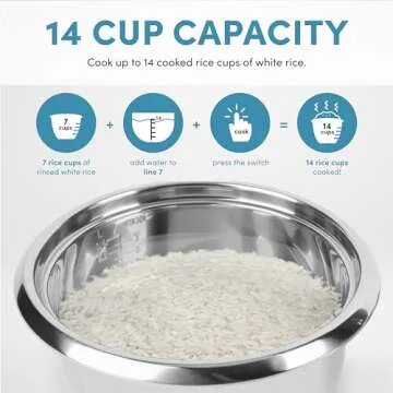 Aroma Stainless Steel Rice Cooker for Perfect Cooking