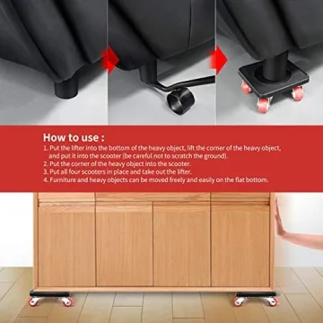 Kocuos Heavy-Duty Moving Dolly Set with Lifter 4 Wheels