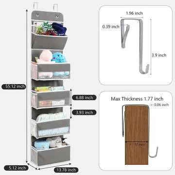 GALMAXS7 Over The Door Storage Organizer with Hooks