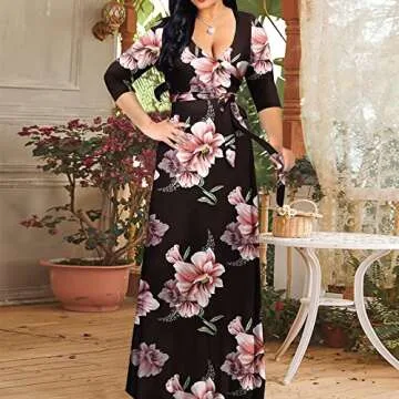 AOMONI Women's Maxi Floral Print Dress for Every Occasion
