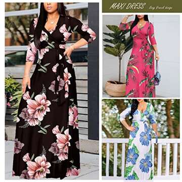 AOMONI Women's Maxi Floral Print Dress for Every Occasion