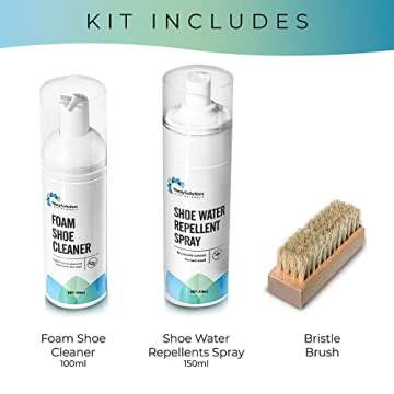 EZSolution Shoe Cleaner Kit, 2-in-1 Sneaker Foam Cleaning Solution & Stain Repellent Protection Spra...