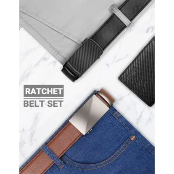 Zitahli 2 Pack Ratchet Leather Belt for Men