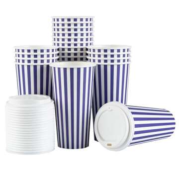 20 Ounce Disposable Coffee Cups With Lids, 20 Hot Cups With Lids - Sleeves Sold Separately, Single W...