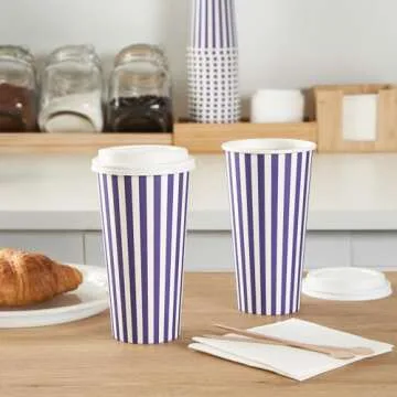 20 Ounce Disposable Coffee Cups with Lids - Stylish!