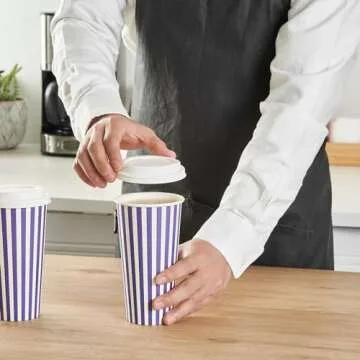 20 Ounce Disposable Coffee Cups with Lids - Stylish!