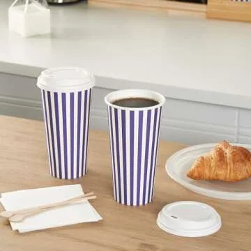 20 Ounce Disposable Coffee Cups with Lids - Stylish!