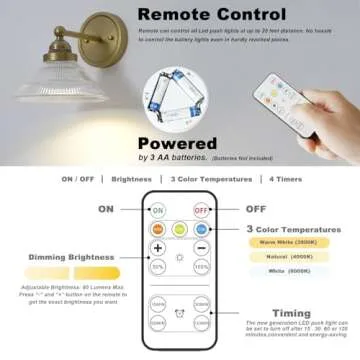 Dimmable Vintage Wall Sconce with Remote Control