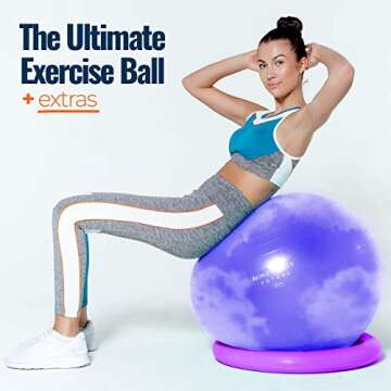 Mind Body Future Exercise Ball 65cm - Yoga Ball for Pregnancy, Balance, Pilates or Birthing Therapy....