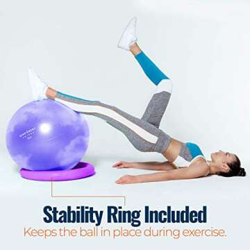 Mind Body Future 65cm Anti-Burst Yoga Ball for Fitness