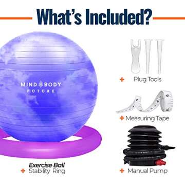Mind Body Future 65cm Anti-Burst Yoga Ball for Fitness