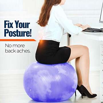 Mind Body Future 65cm Anti-Burst Yoga Ball for Fitness