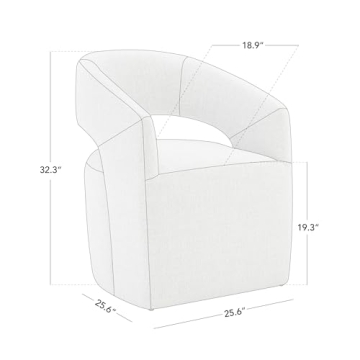 KISLOT Rolling Dining Chair Set of 2 in Cream