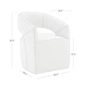 KISLOT Rolling Dining Chair Set of 2 in Cream