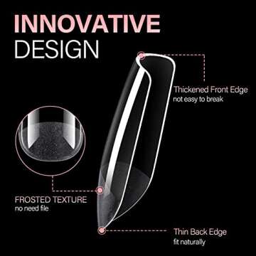 AILLSA Short Square Nail Tips 360Pcs Half Matte No Filed Full Cover Nail Tips Soft Gel False Nail Tips Clear Gelly Nail Tips for Press On Nail Extension 12 Sizes With Gift Box