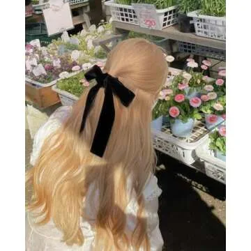 2Pcs Black And Red Velvet Hair Bow Hair Ties Bows For Women Clip Velvet Hair Ribbon Headband With Bow Silk Hair Bow Cute Bridal Bow Toddler Girl Hair Clips Baby Teen Girl Hair Styling Accessories