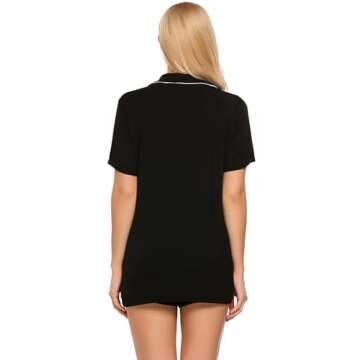 Ekouaer Women's Short Sleeve Pajamas Set for Comfort