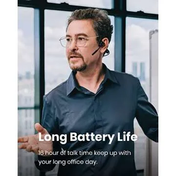 Shokz (AfterShokz)OpenComm UC Bone Conduction Bluetooth Stereo Computer Headset with Loop100 USB-A Adapter-Wireless PC Headphones Noise-Canceling Boom Microphone for Home Office Use,with Bookmark